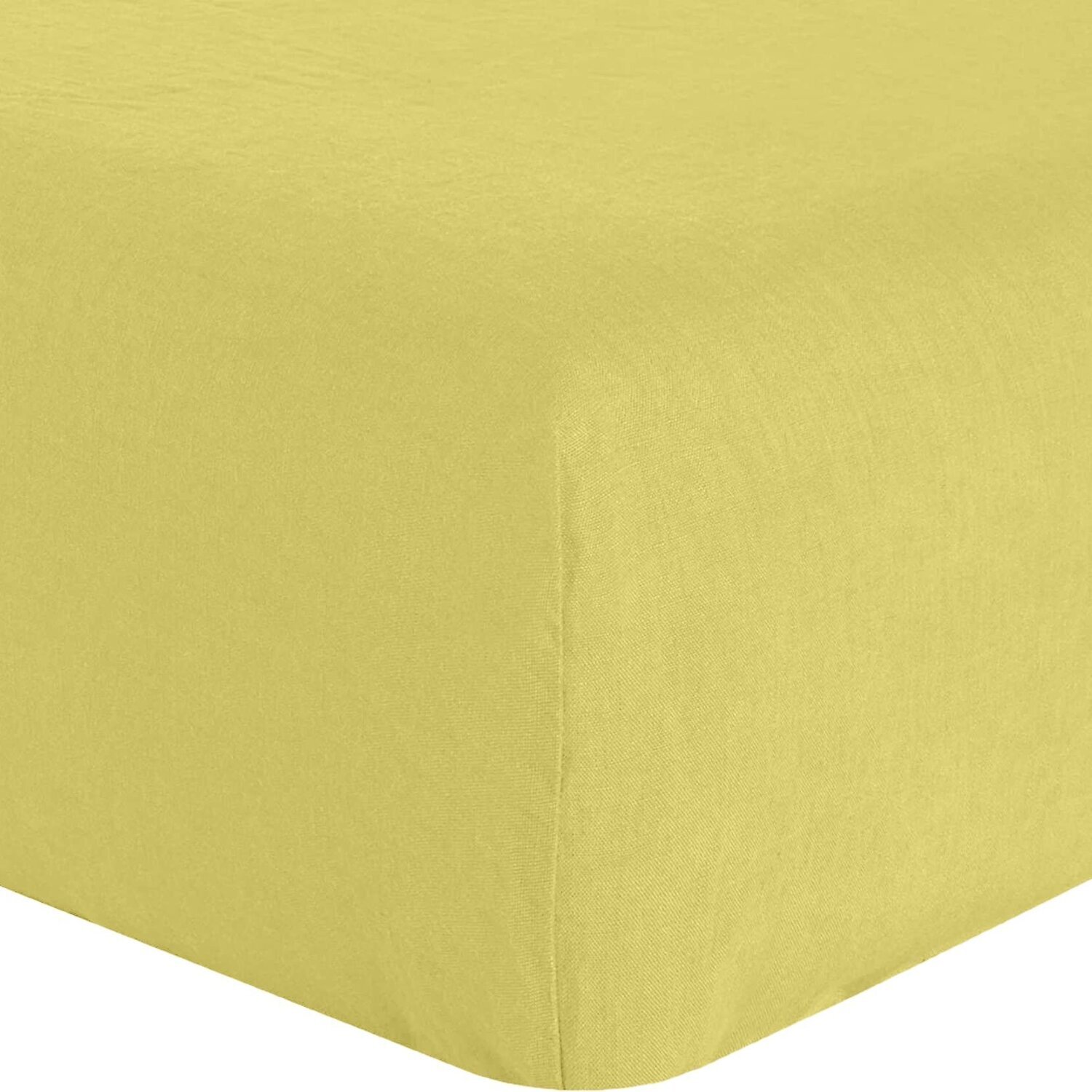Drap housse - bonnet:30cm 100% lin lavé 160g poire