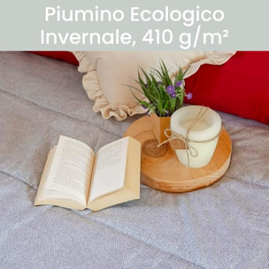 INTRECCI Piumino Singolo, 170 x 260 cm, Piumino Ecologico, Caldo, Invernale, 300 g/m², Anallergico e Antiacaro, Made in Italy, Lavabile in Lavatrice, Soffice, Morbido. Fantasia: Stone Grigia