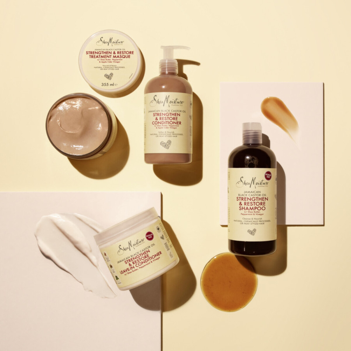 Masque Shea Moisture Fortifiant et restaurateur Huile de Ricin Noir jamaïcain et beurre de Karité (3