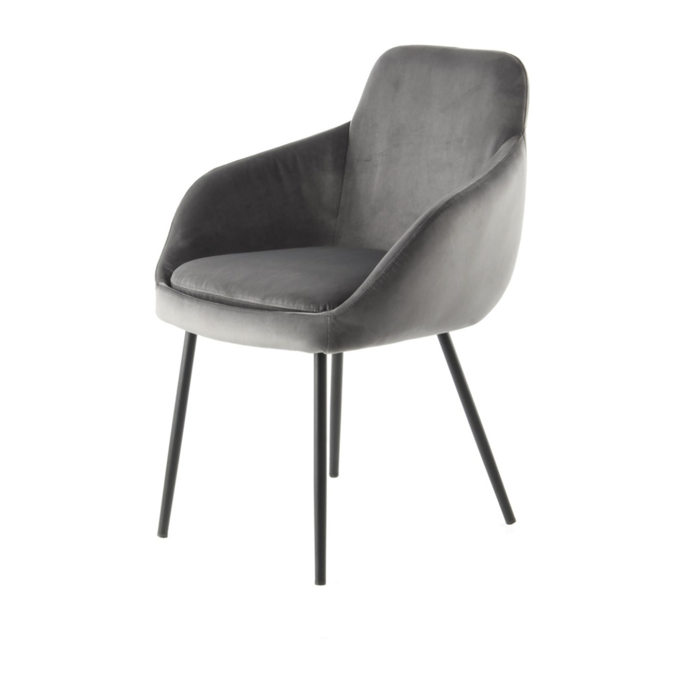 Set di 2 sedie Cobain in velluto grigio con braccioli