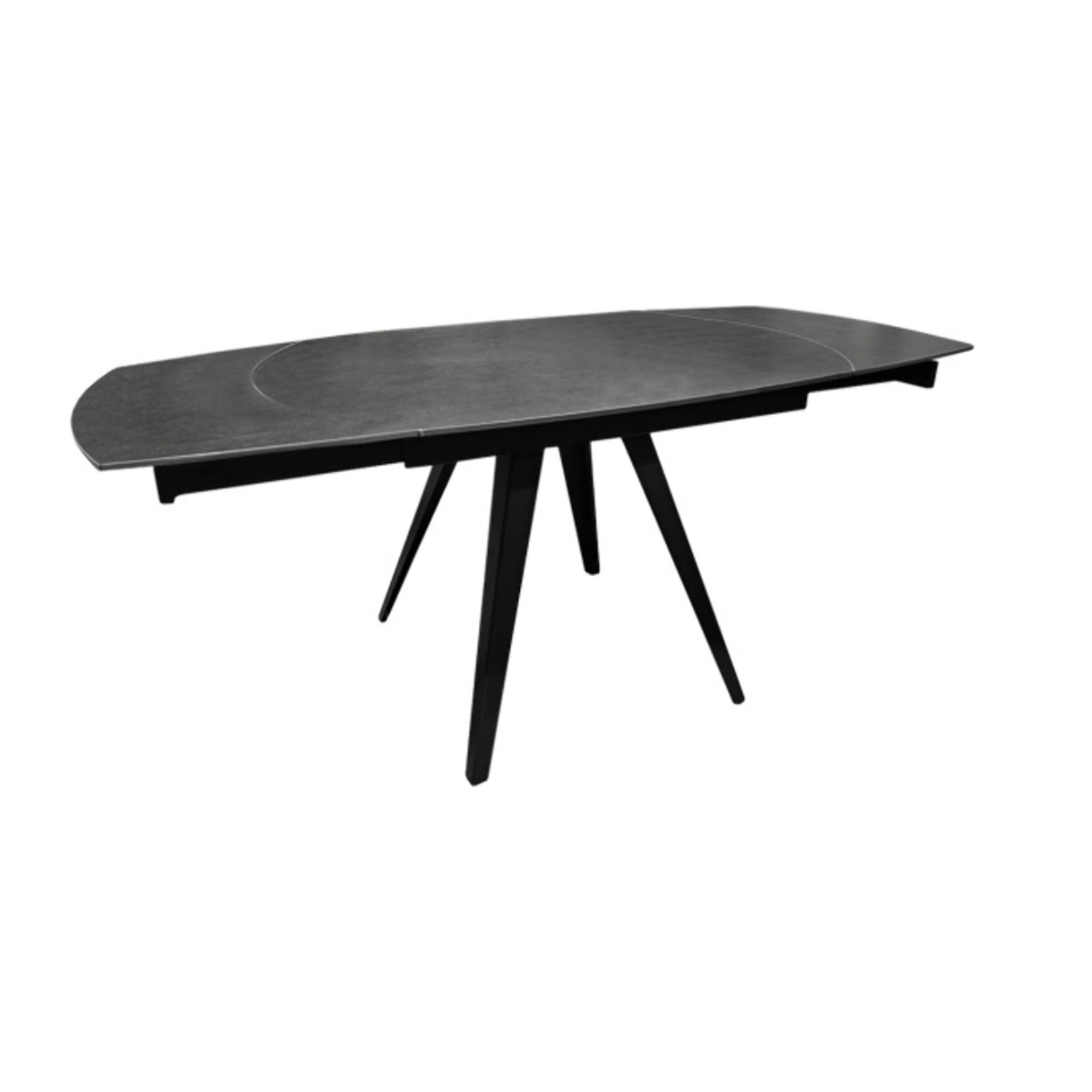 Table en céramique rallonges rotatives 120/180 cm - anthracite - BRERA