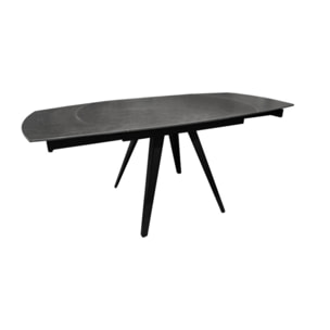 Table en céramique rallonges rotatives 120/180 cm - anthracite - BRERA