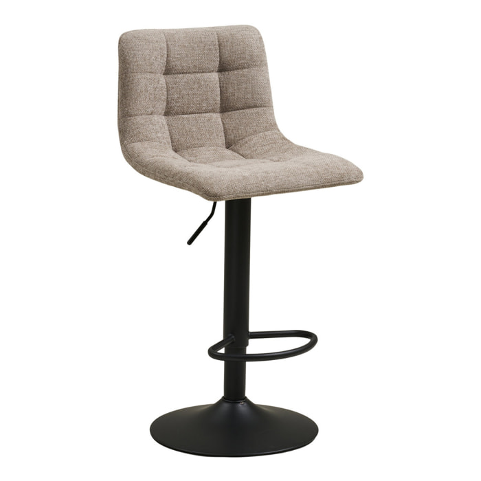 Set 2 sgabelli da bar Middelfart in poliestere grigio con gambe nere regolabile in altezza