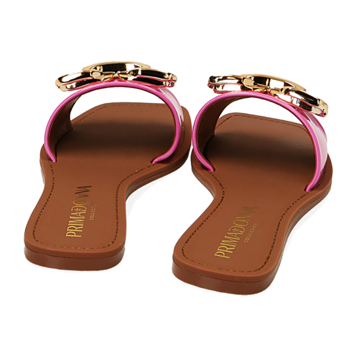 Ciabatte flat rosa in vernice