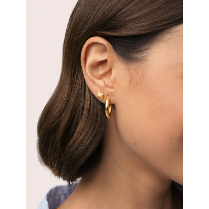 Pendiente Suelto Organic Star Spark Plata Baño Oro