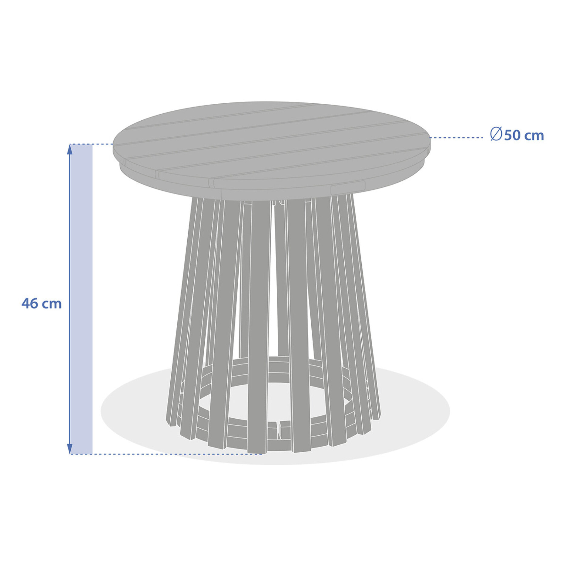 Table d appoint de jardin ronde "Osuna" 50 x 50cm en acacia