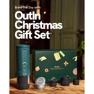 Cafetière portable OUTIN Nano vert + adaptateur Basket Plus - coffret de Noel