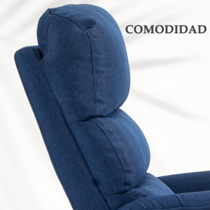 Sillón Relax Reclinable Eléctrico Sillón Levanta Personas con Mando a Distancia y Bolsillo Lateral Sillón Elevador para Salón Dormitorio Azul Oscuro