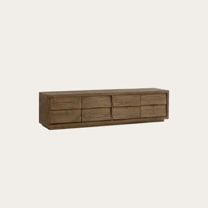 Meuble tv Piave -bois massif d'araucaria-couleur nogal 200 x 51 x 45 cm