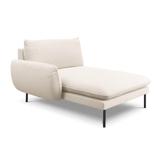 Méridienne gauche "Vienna" en bouclé beige