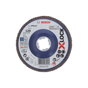 Disque X-Lock lamelle plat Best Metal BOSCH Ø125 Grain 120 - 2608619212