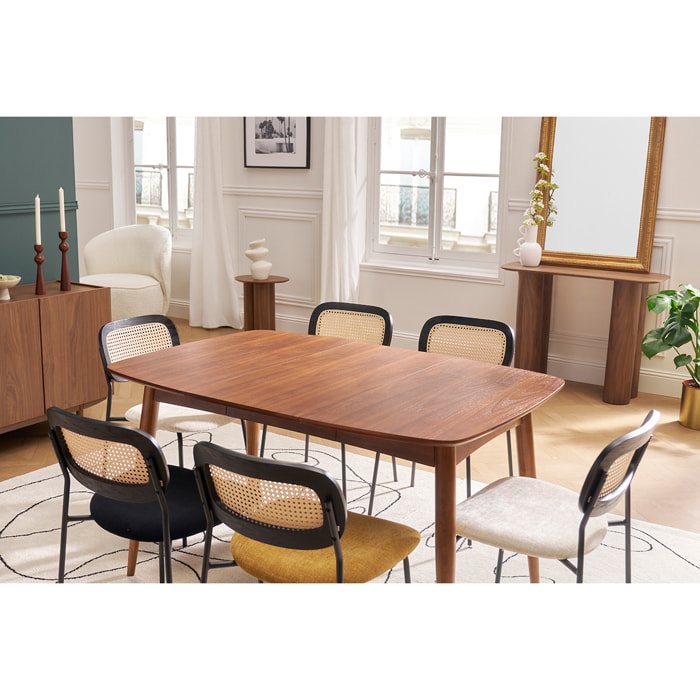Table à manger extensible carrée en bois foncé L90-130 cm NORDECO