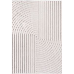 CALVI - Tapis moderne à motif arc en relief Creme