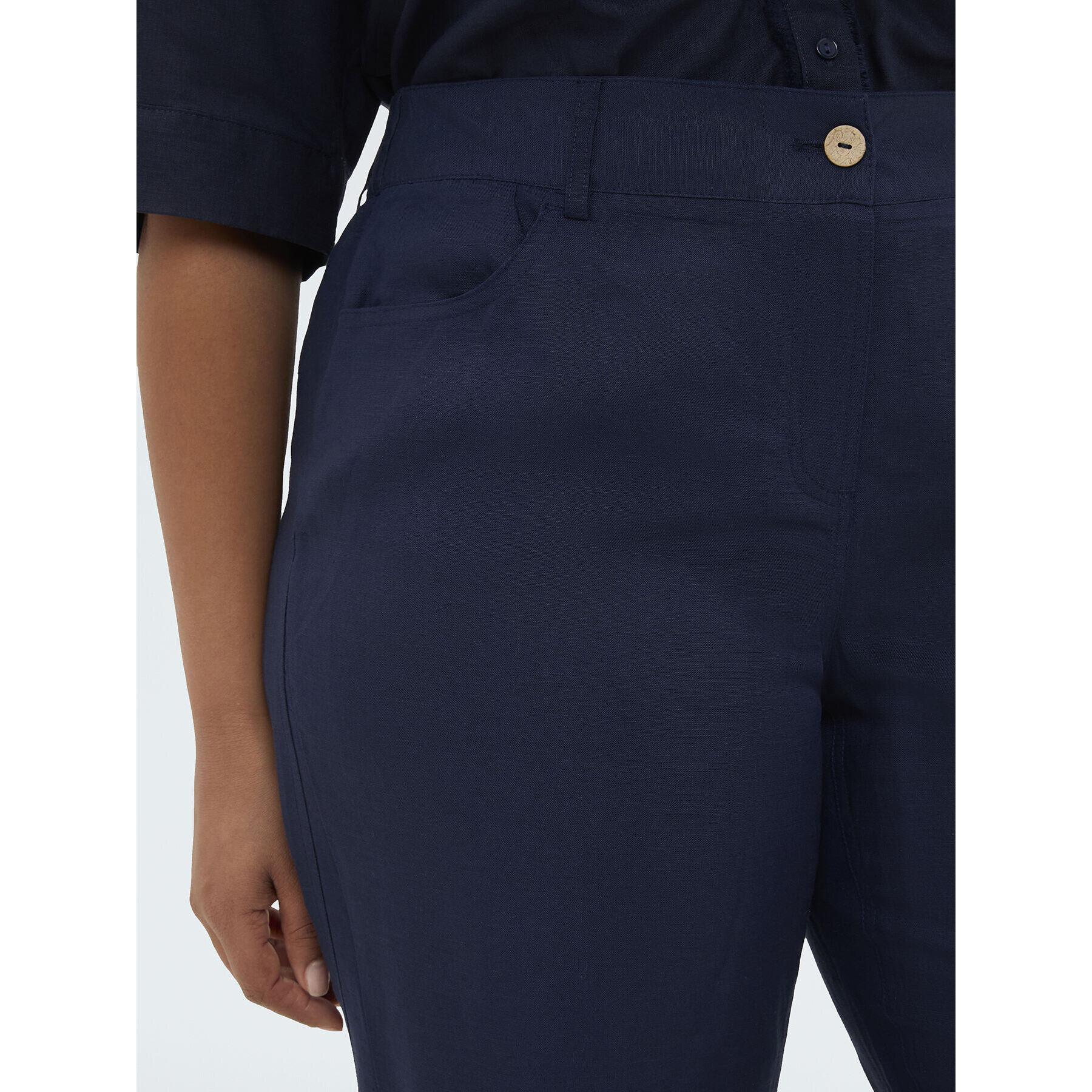 Fiorella Rubino - Pantalones de mezcla de lino y viscosa - Azul
