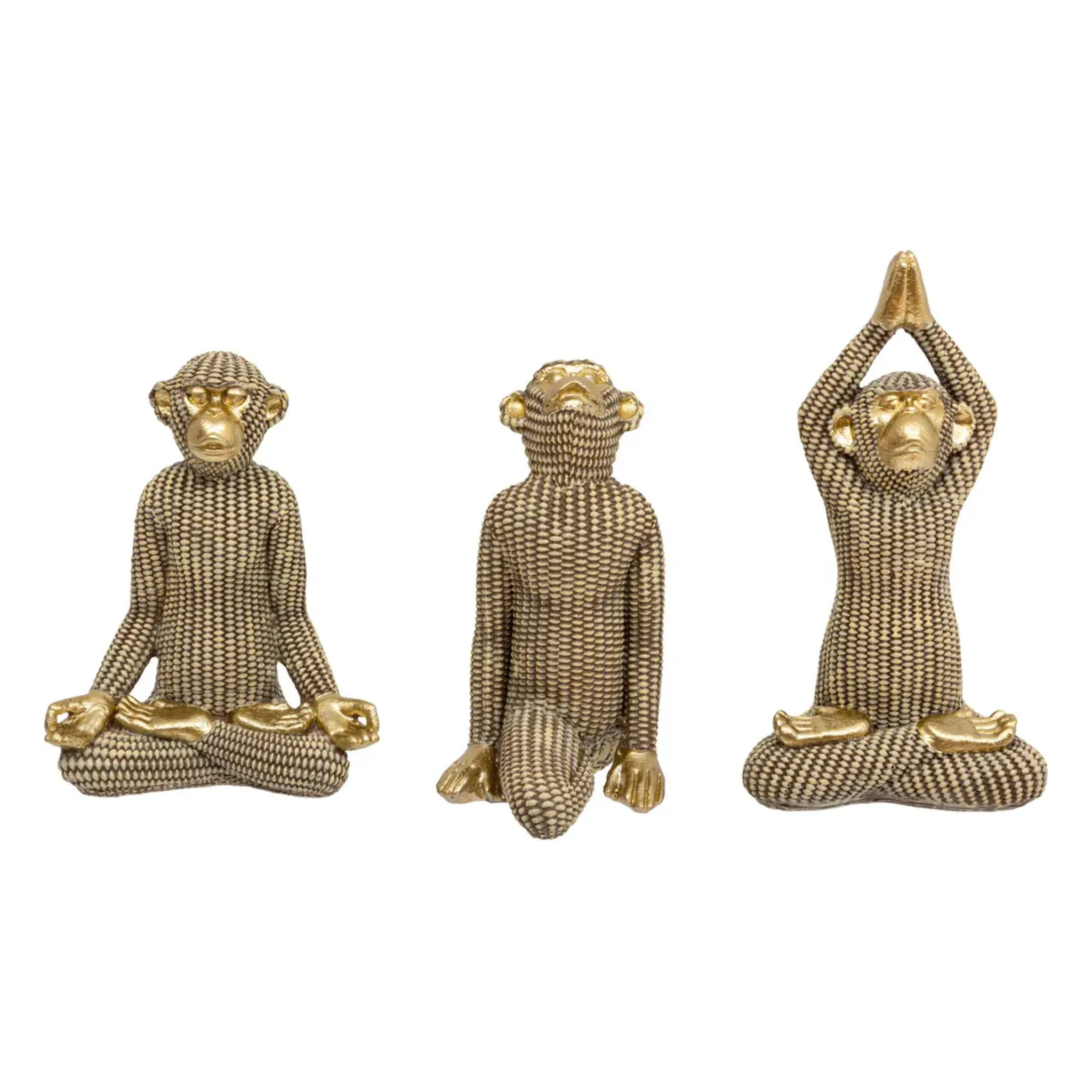 Statue singe yoga H18cm