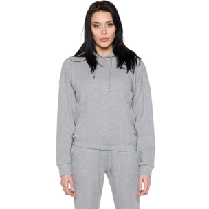 Sudadera de mujer de invierno de canalé fino con capucha 'Perla'