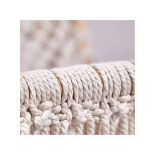 Chaise relax lounge en bois de teck et cannage cordes tressées - PIOU