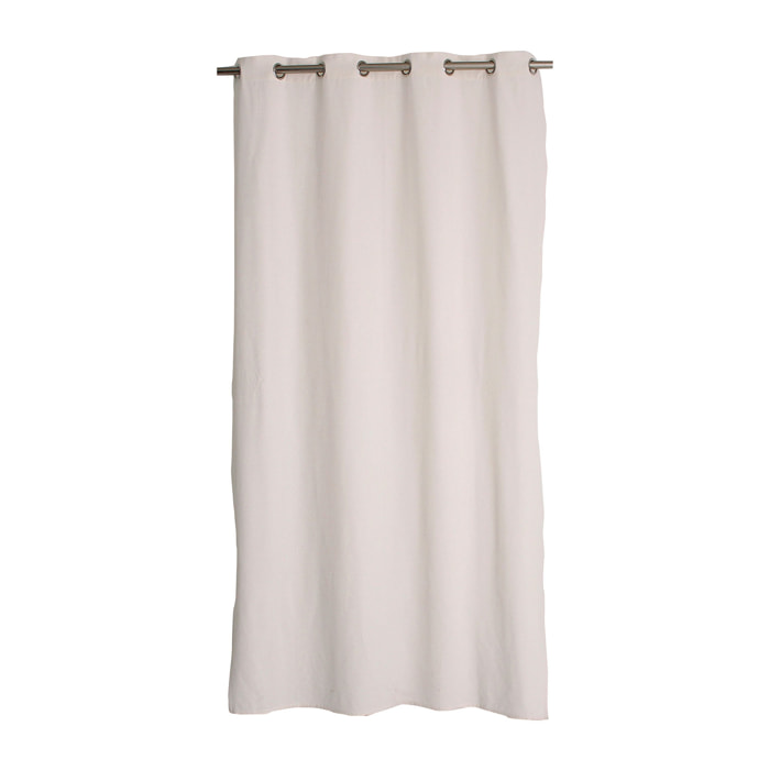 Rideau en coton recyclé  - Effet chiné - Ecru
