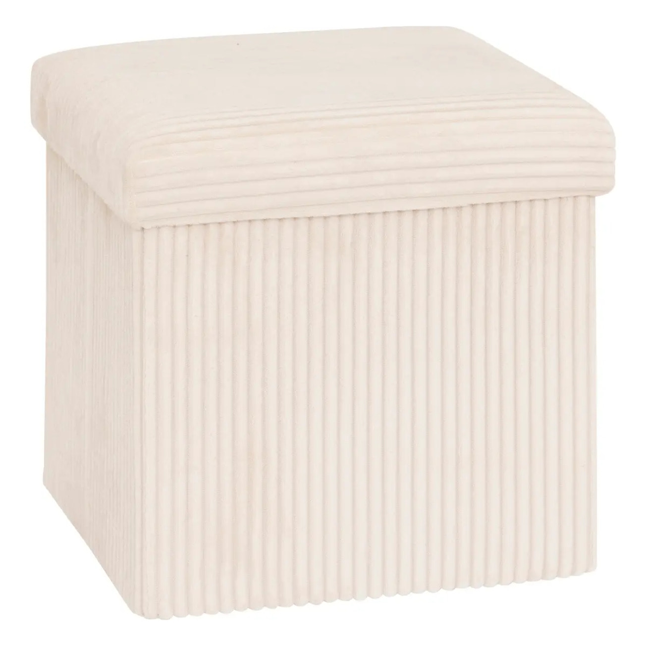 Pouf pliant Arum ivoire 38x38cm