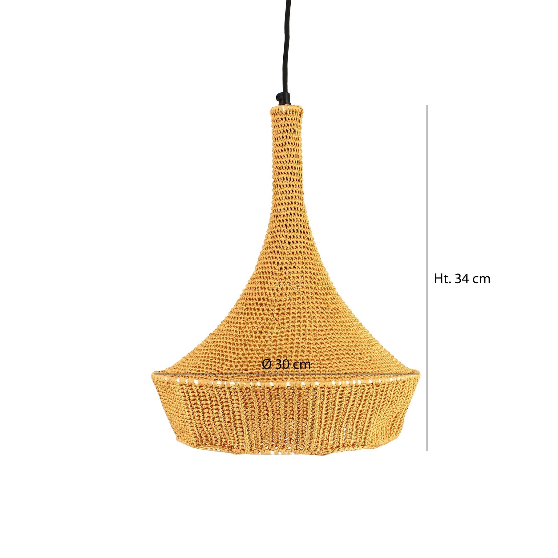 Suspension en coton tricoté safran h27cm  AZIZA