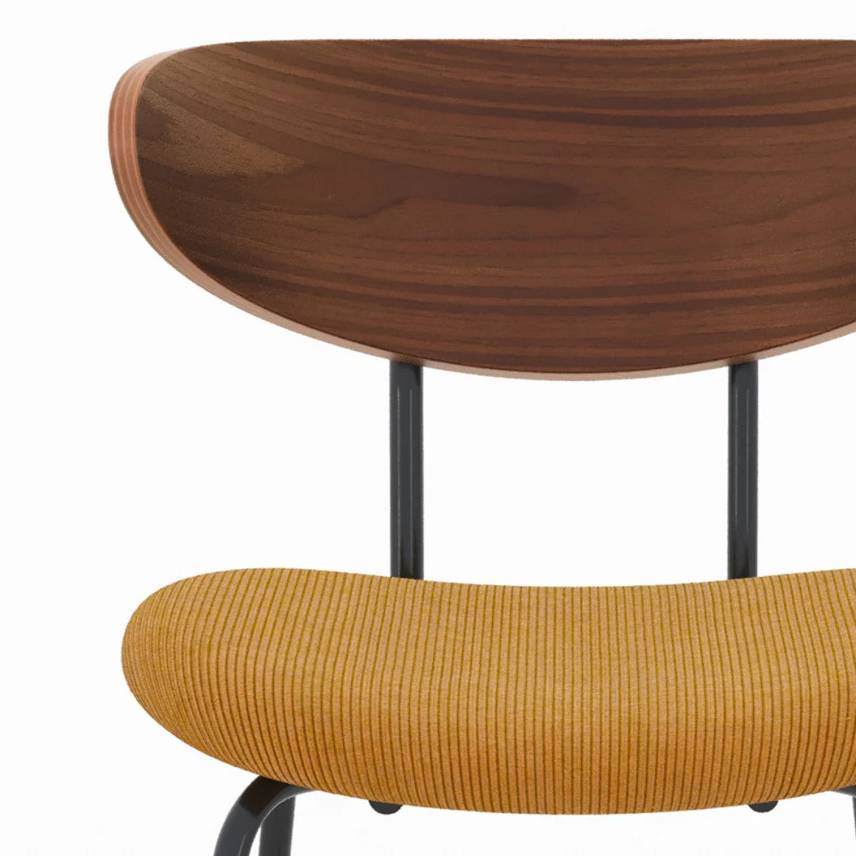 Lot de 2 chaises pour îlot central en velours côtelé jaune 64.5 cm - Jade