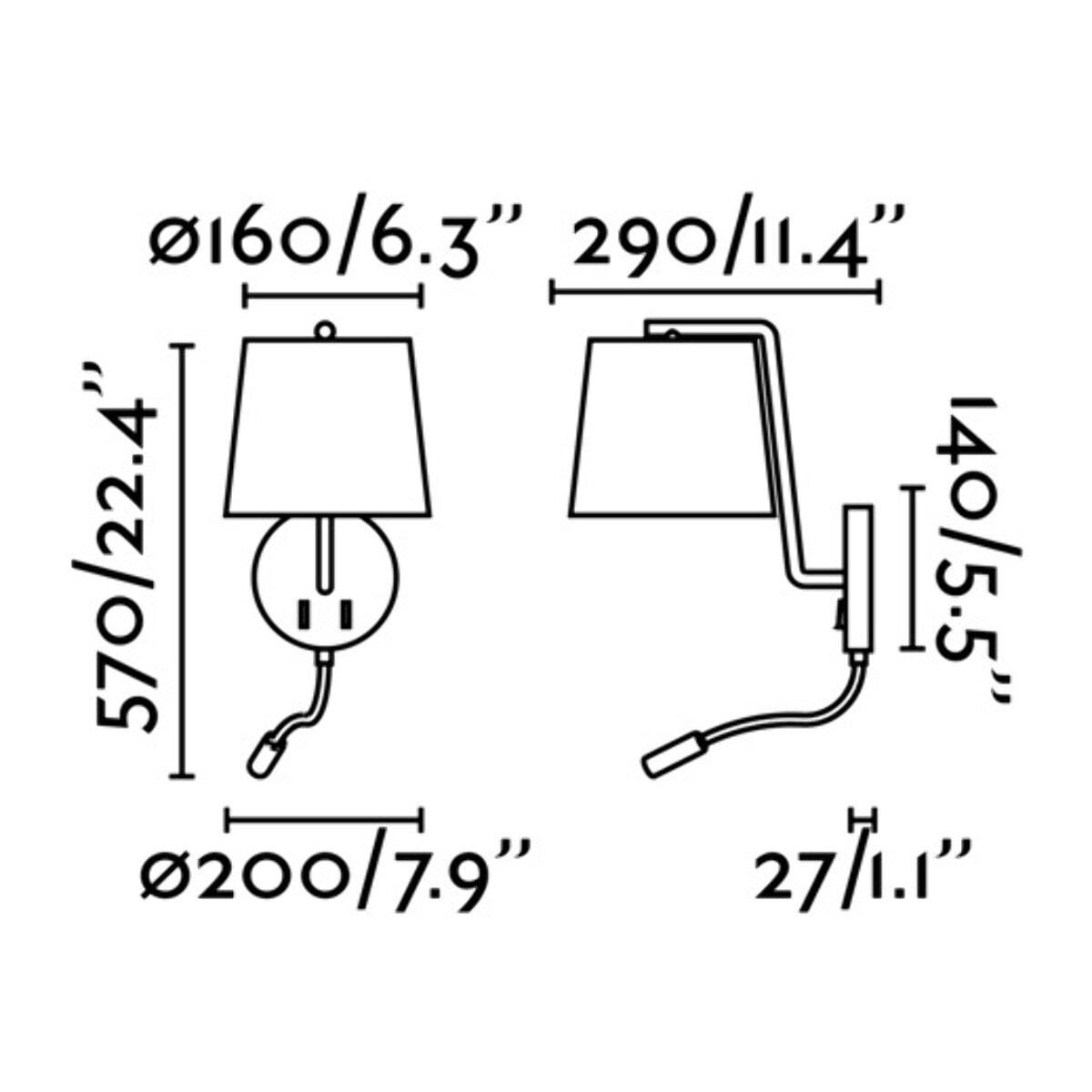 BERNI Lampe applique blanche avec lecteur LED