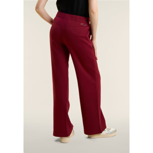 Pantaloni Sportivi con Gamba Wide Leg e Logo Ricamato