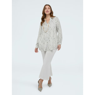 Fiorella Rubino - Camisa estampada a rayas con nudos - Blanco