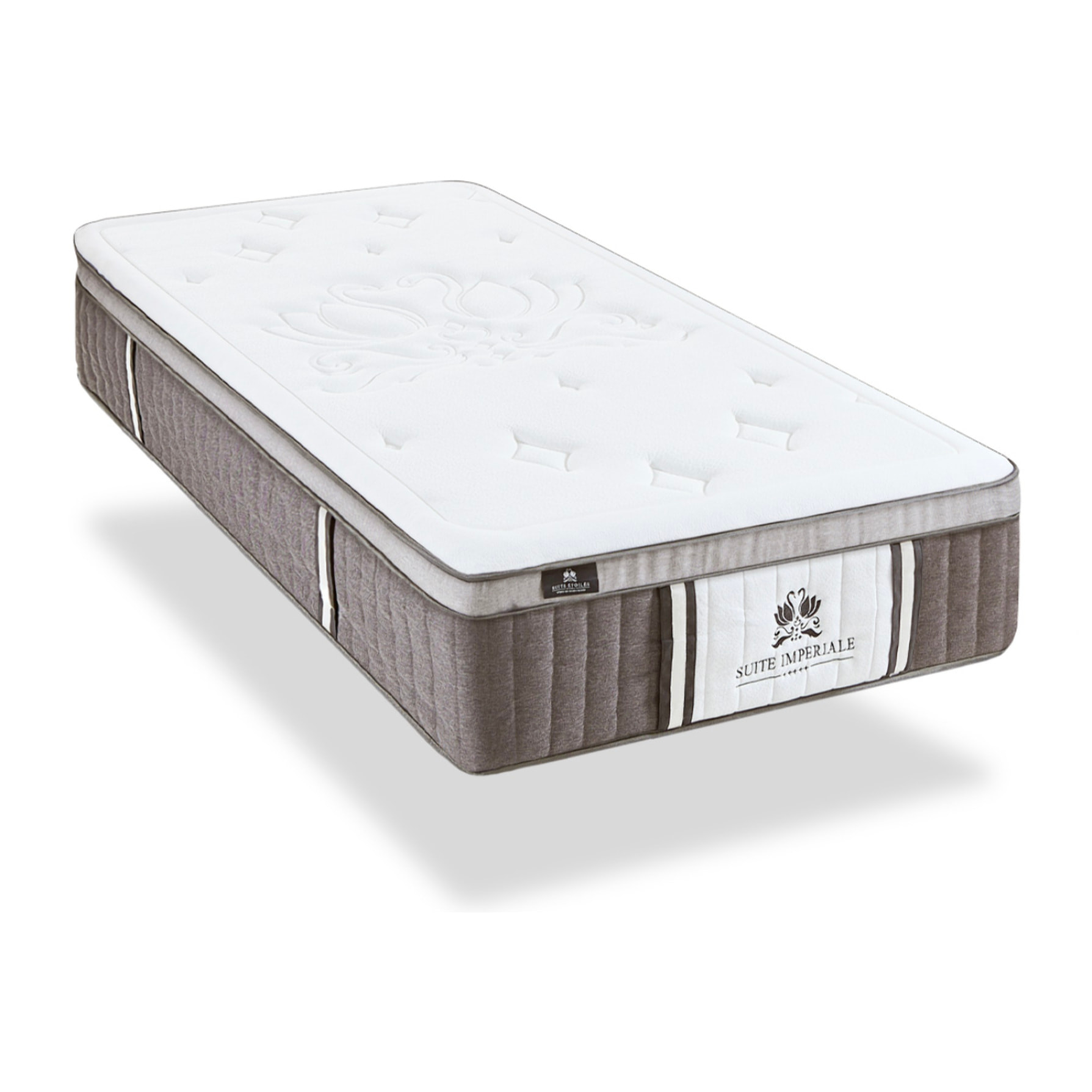 Ensemble Matelas Suite Impériale & Sommier KIT15, 35 cm, Ressorts Ensachés, Micro-Ressorts et Mémoire de Forme, Technologie Tri-Lattes, Soutien Ferme