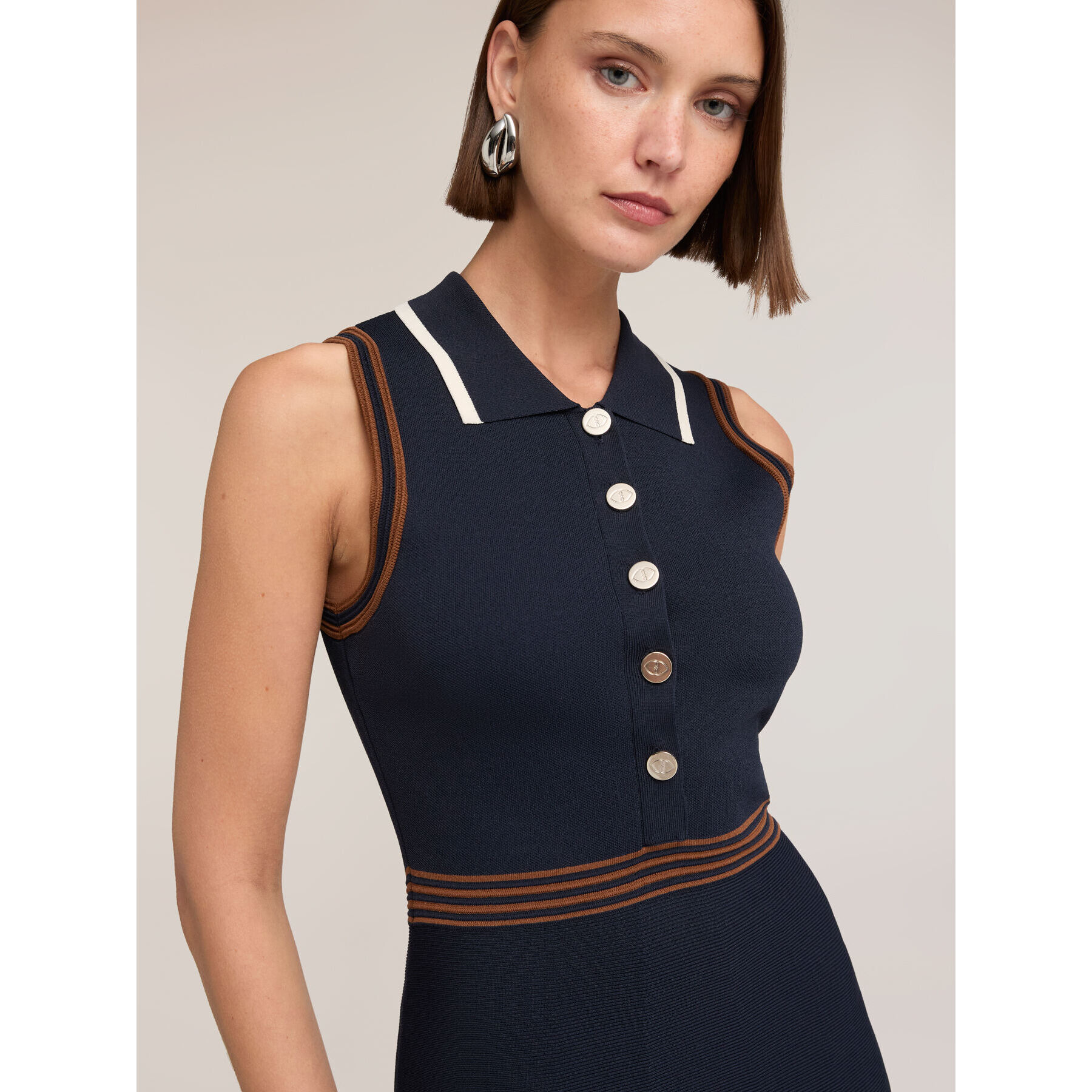 Motivi - Vestito linea ad A con colletto polo - Blu