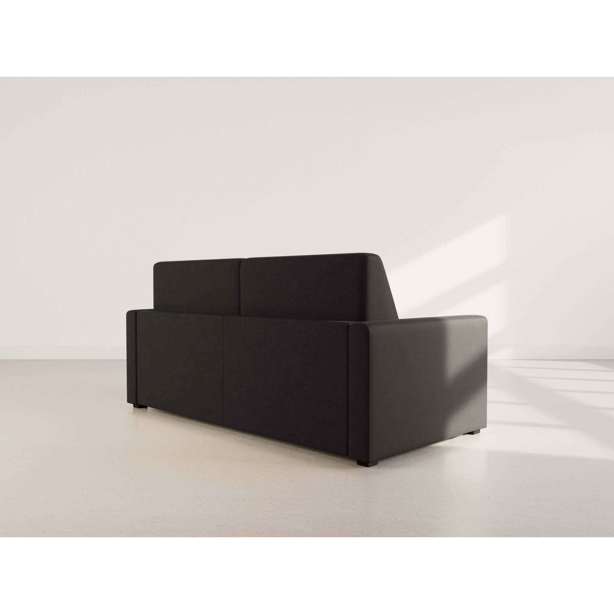 Julia - canapé lit 3 places convertible express couchage quotidien 140 cm matelas 14 cm en tissu - Noir