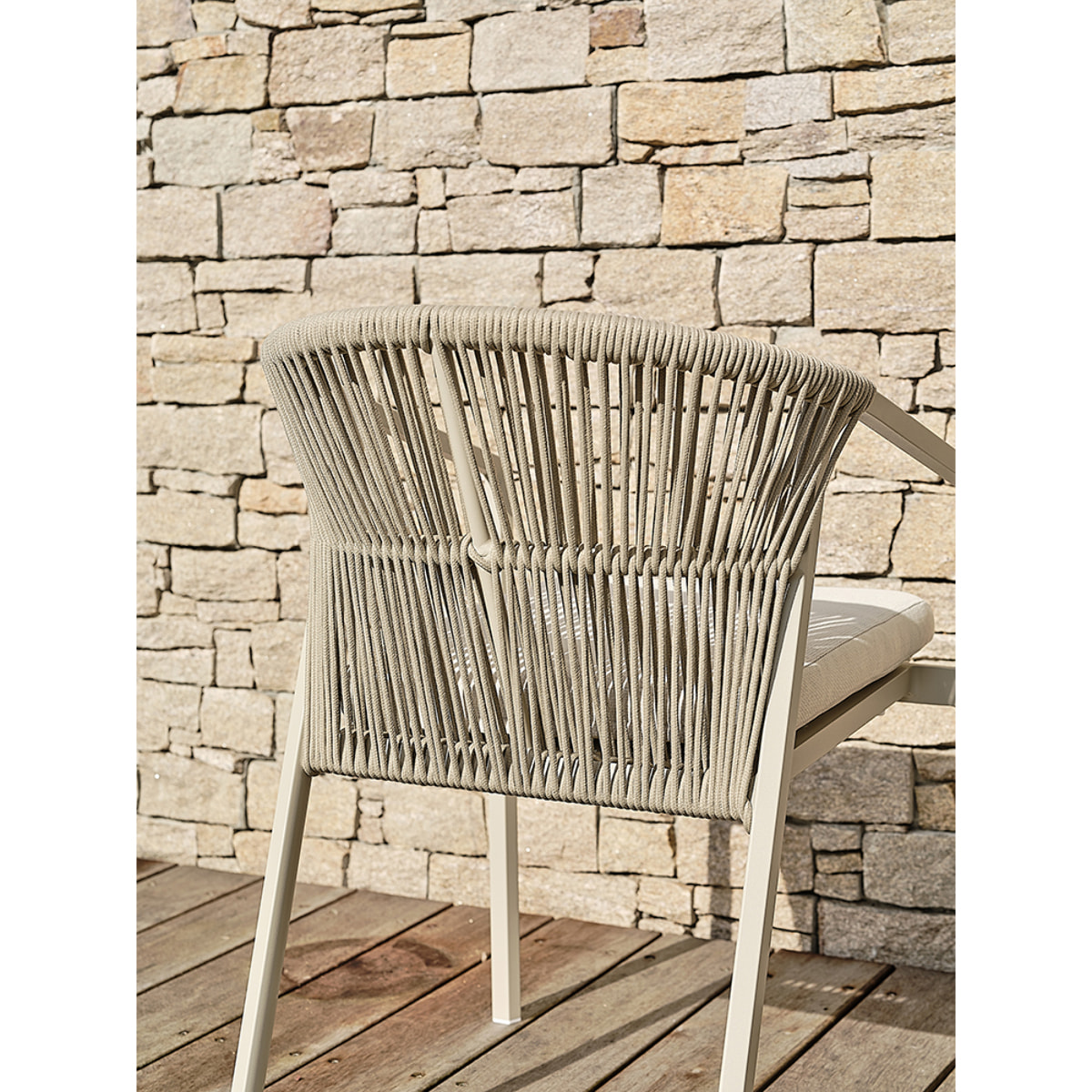 GAMBI - Lot de 2 fauteuils de jardin - Grège