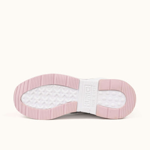 Zapatillas de diseño retro con volumen Blanco, Beige, Rosa Pastel y Plata MUNICH WAVE 183