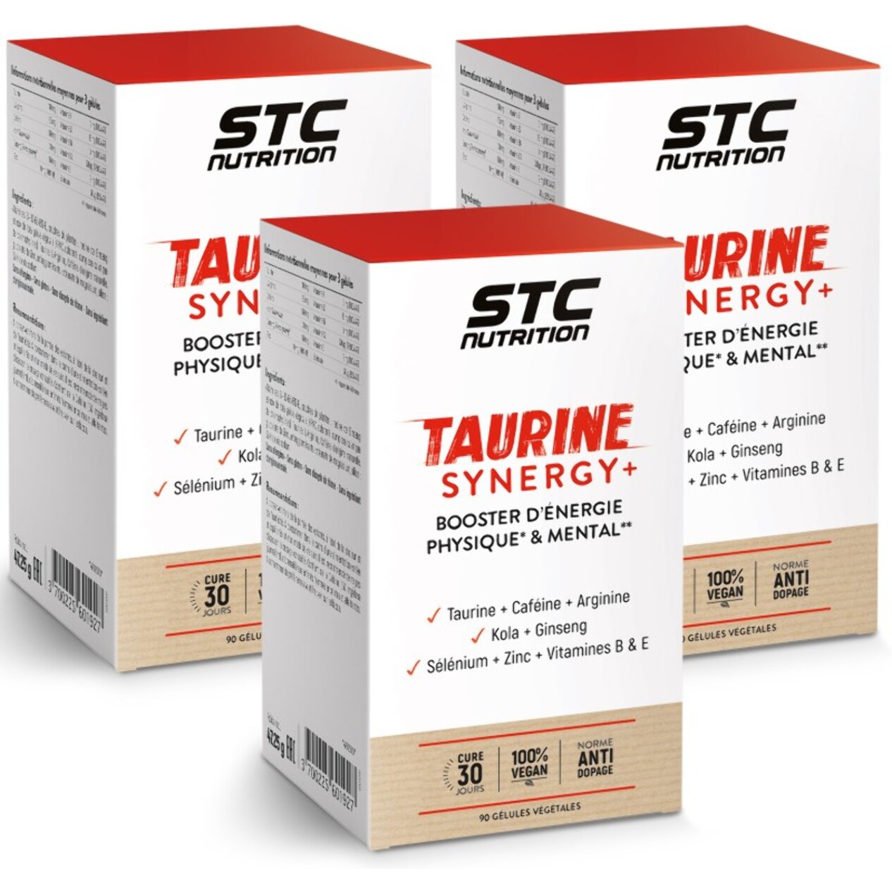 STC NUTRITION - Taurine Synergy + - Booste le tonus physique et mental - Augmente la résistance et l'endurance - 90 gélules végétales