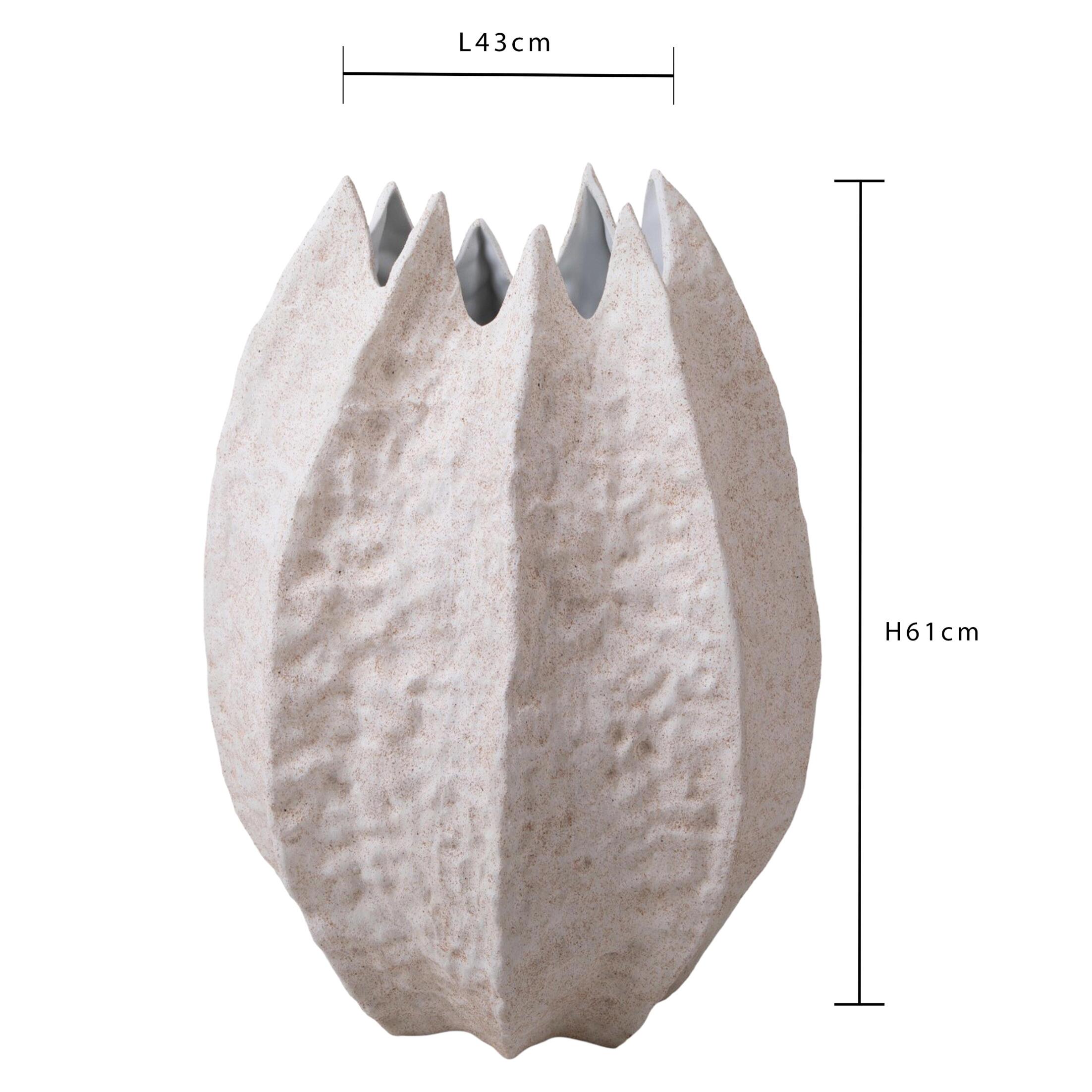 Vaso con righe materiche - 43xH61x40cm - Pezzi 1 - Bianchi Dino SpA