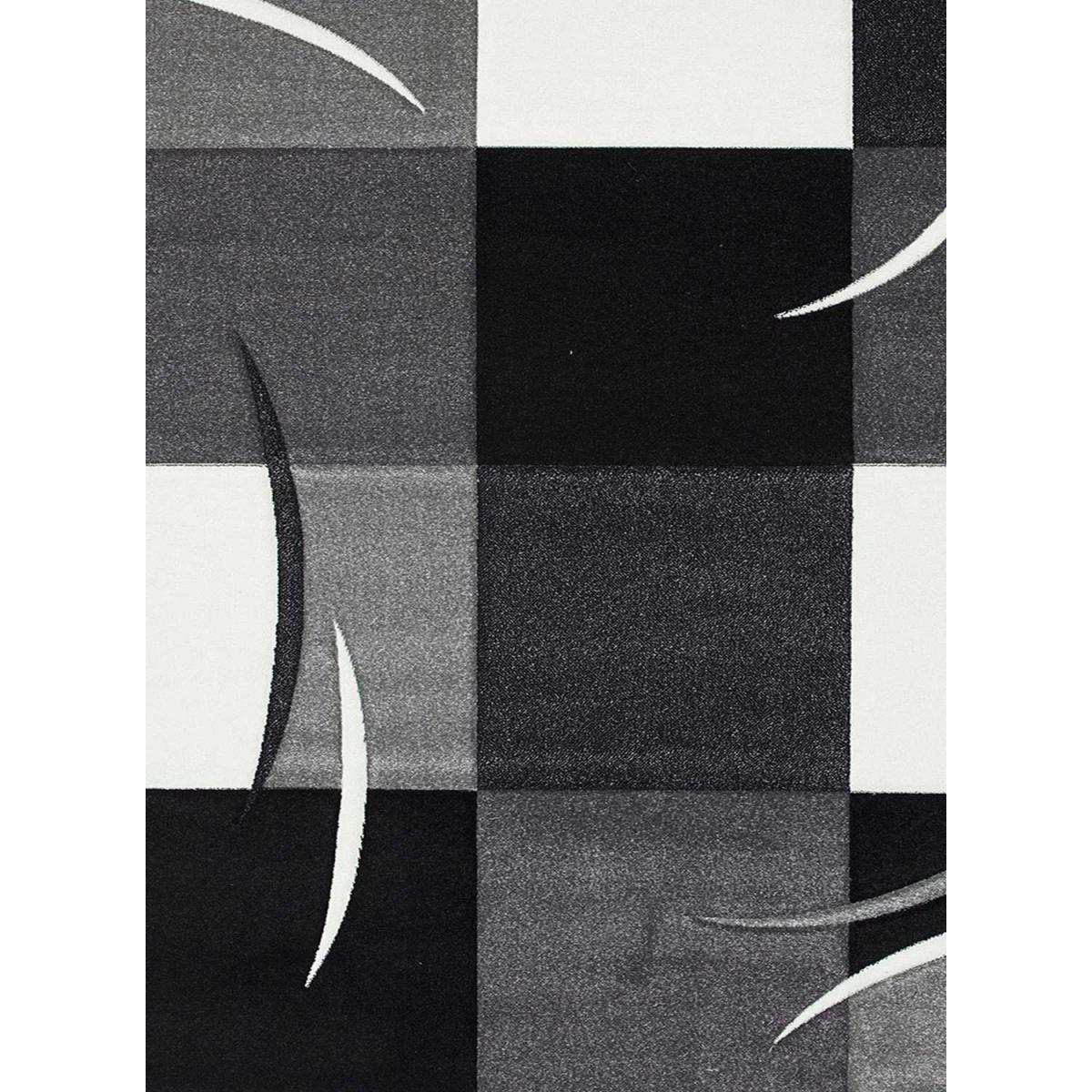 Tapis salon et chambre tissé motif damier TIHO
