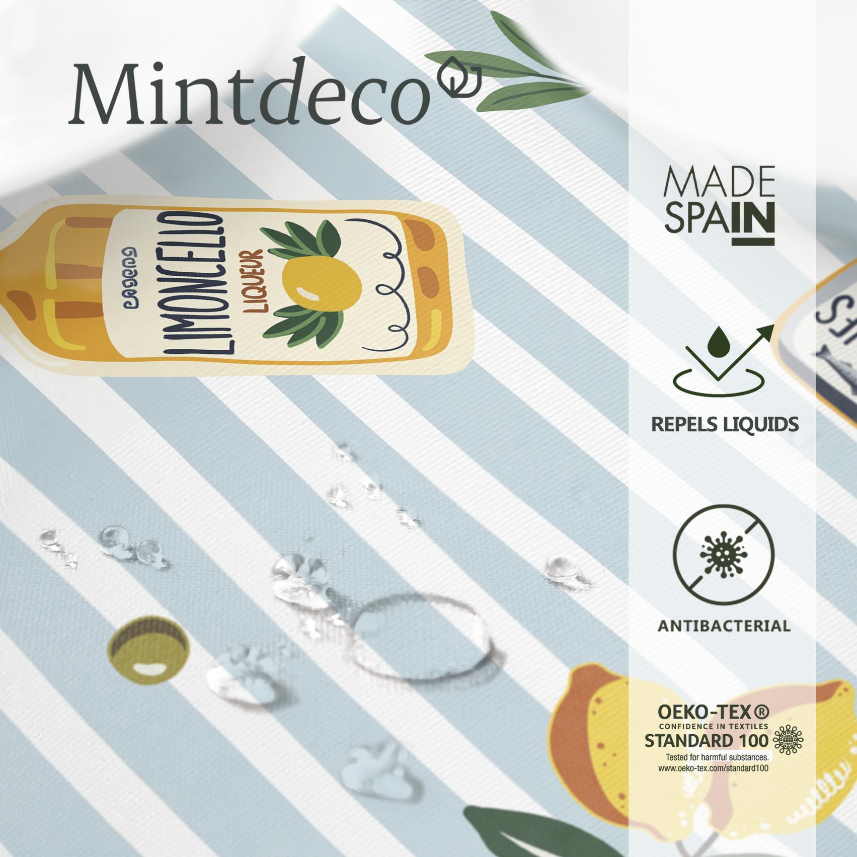Nappe anti-taches LIMONCELLO BLEU - enduite