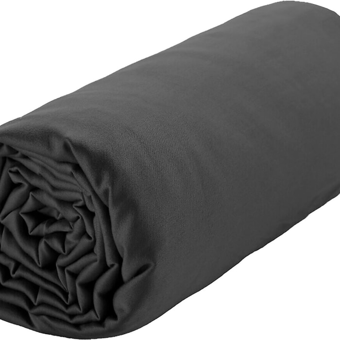 Drap Housse - Bonnet:30cm 100% Satin De Coton lavé 105 Fils Noir