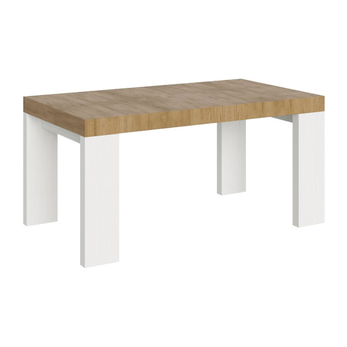 Table Roxell Mix Extensible dessus Chêne Nature structure Frêne Blanc 90x160 Allongée 264