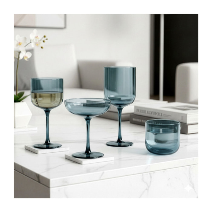 Eyden Blu - Lot de 4 bicchieri da 26 cl