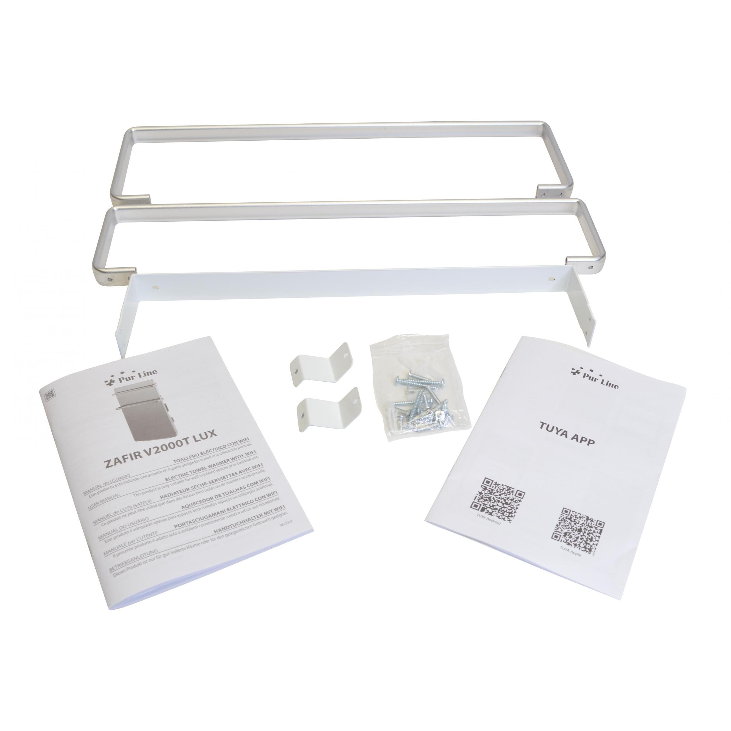 Sèche-serviettes verre trempé miroir display LED 2000W