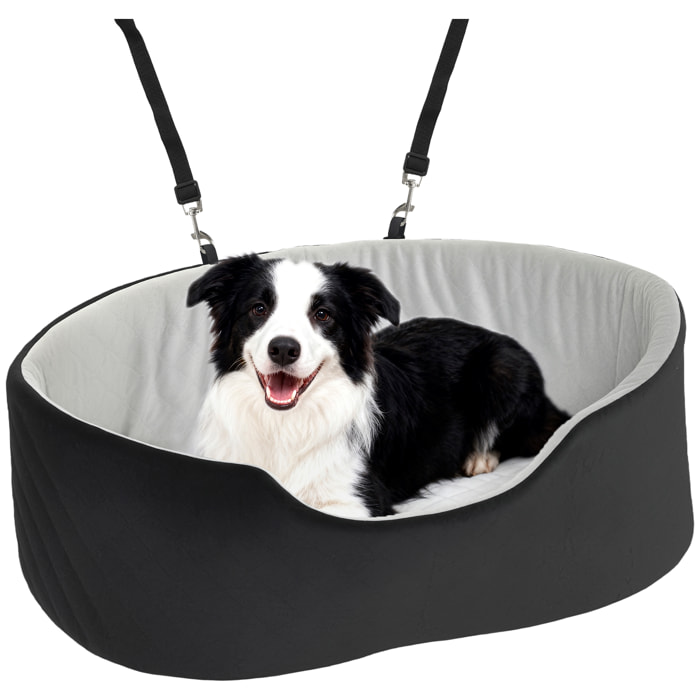 Asiento de Coche para Perros Pequeños y Medianos, Asiento de Coche para Mascotas de hasta 15 kg con Funda Extraíble y Lavable, Cama de Viaje con Cinturón de Seguridad y Base Antideslizante