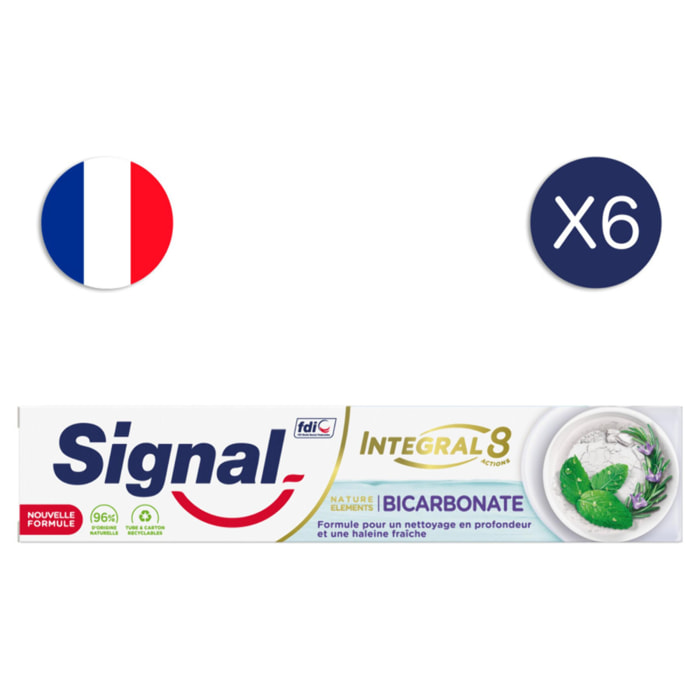 6x75ml Dentifrices Signal Integral 8 Nature Elements Fraîcheur & Détox (Lot de 6x75ml )