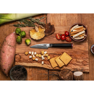 Coltello spelucchino martellato | acciaio damasco | L: 9 cm