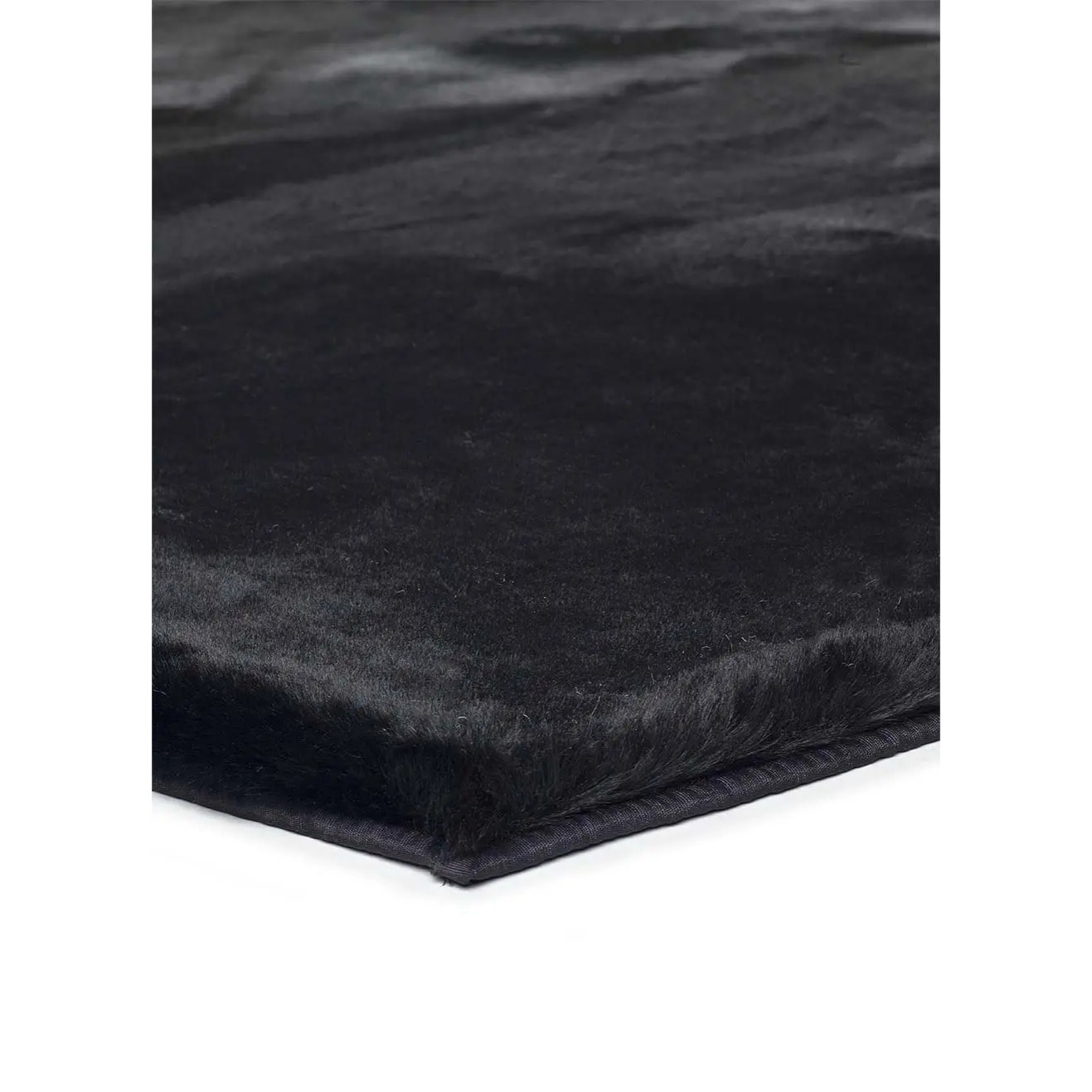 FOX Alfombra lisa lavable pelo largo en negro, varias medidas disponibles