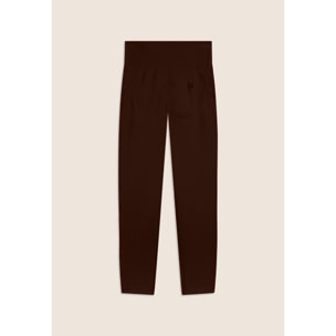 Leggings Seamless 7/8 con Vita Alta e Inserti in Costina