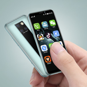 DAM Smartphone  Mini S10-H 4G, Android 9.0, 3GB RAM + 64GB. Schermo 3,46''. Doppia SIM 4,5x1x10,2 cm. Colore nero