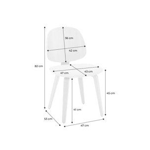 Chaise bois de peuplier courbé placage chêne et bouclette texturée (lot de 2) SOPHIA
