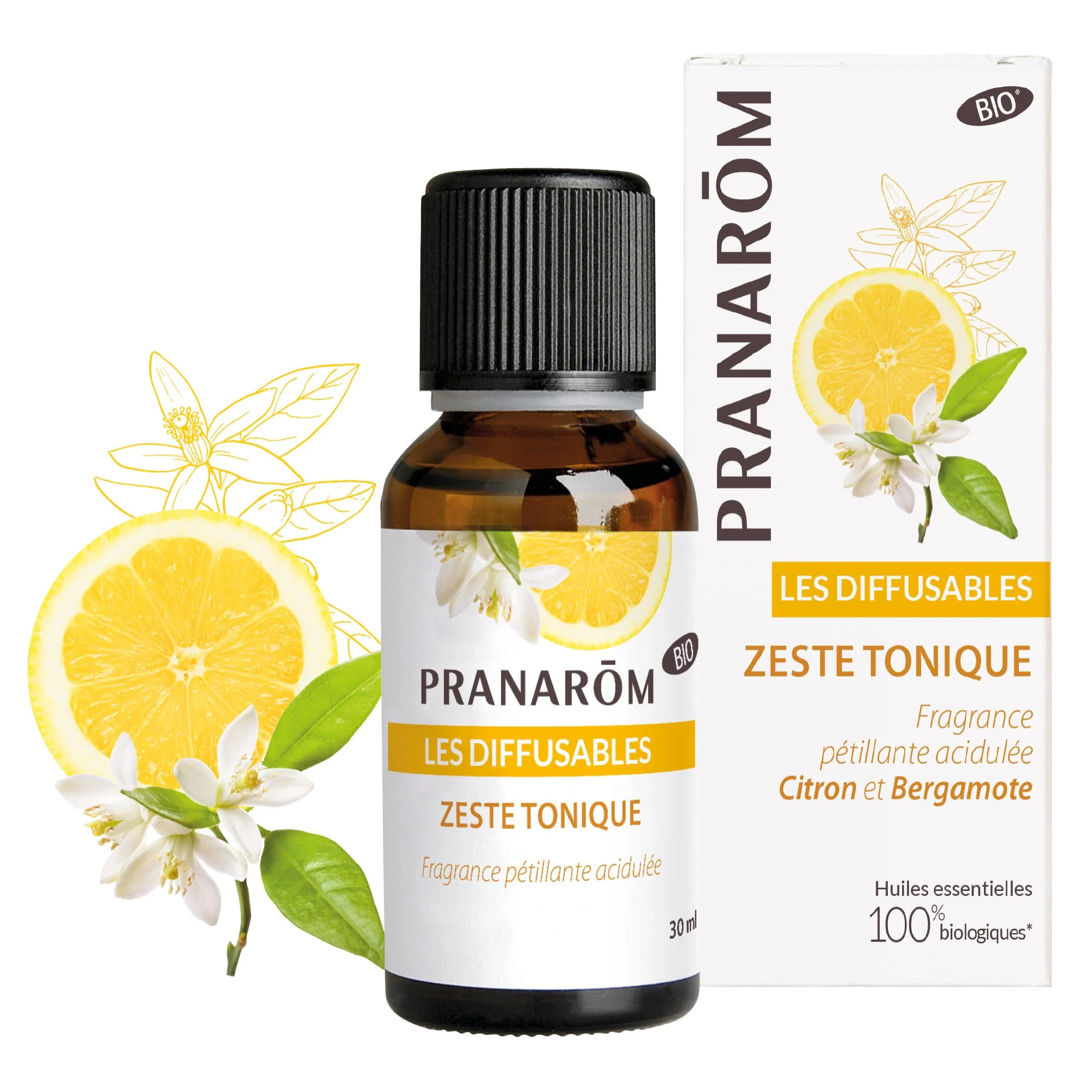 Pranarom - Diffusable Zeste tonique - Bio - 30 ml