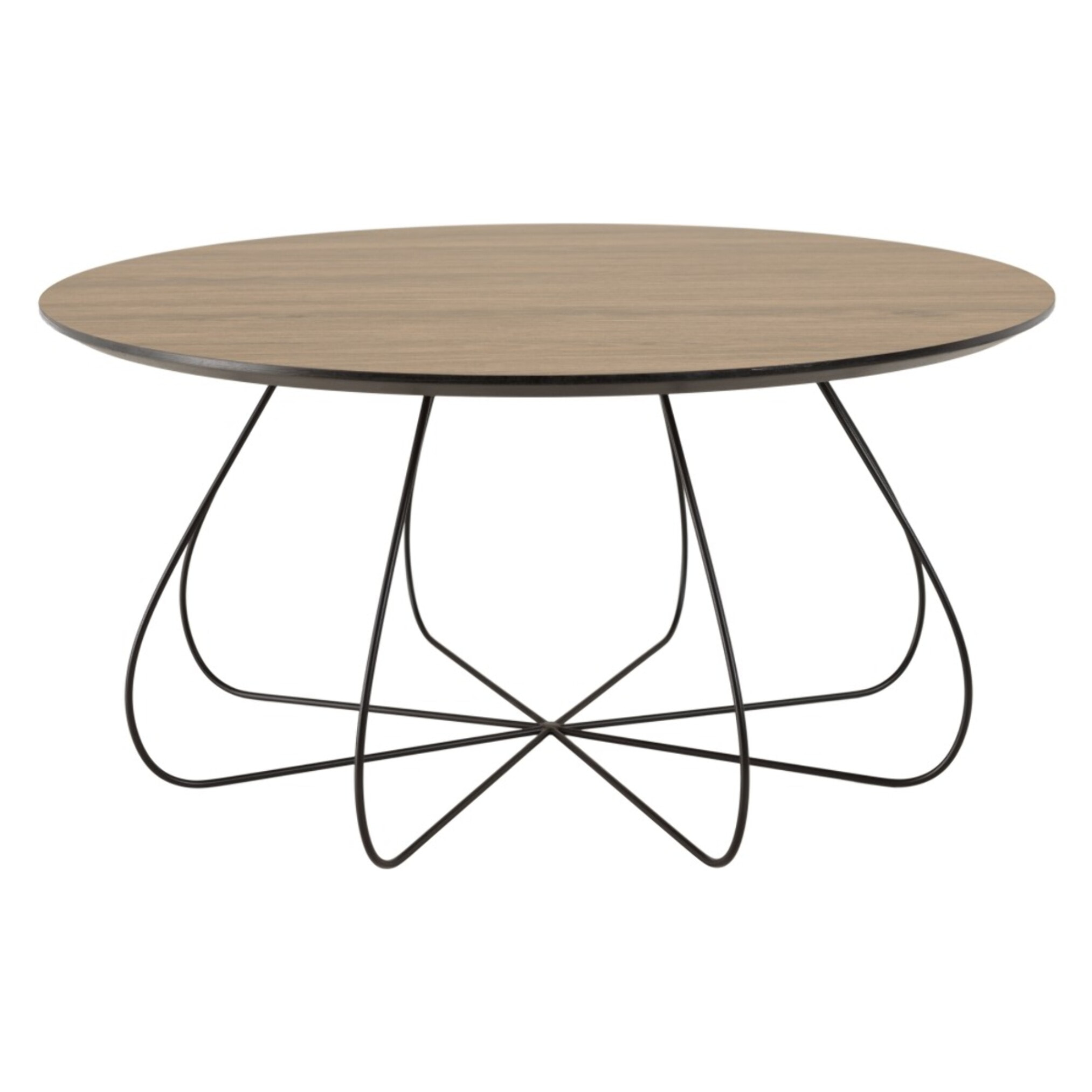 JULIA - Table basse biseautée 80x80cm mocha pieds forme panier en métal